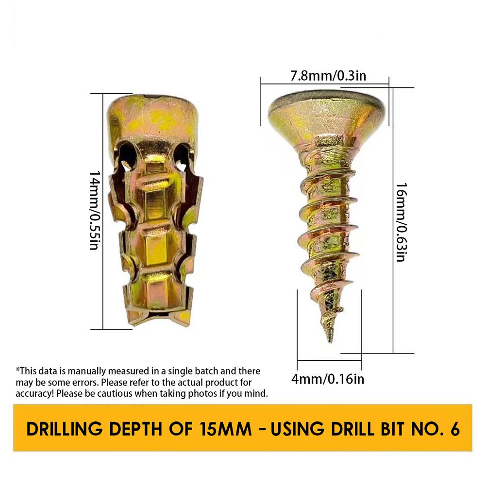 Multifunctional Self Drilling Anchors Screw Easy Installation No Drill Wall Anchors Kit For DIY Projects