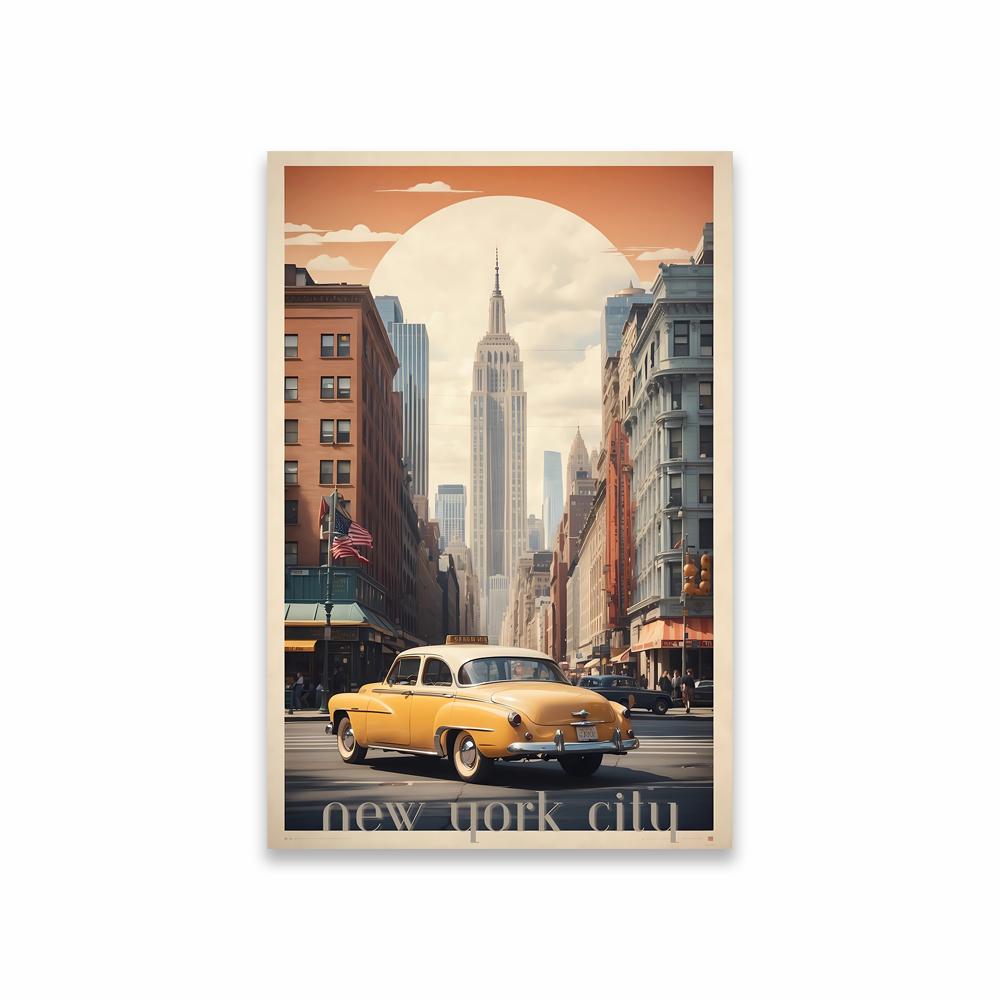 Vintage Travel Poster New York City Travel Print Wall Art Poster Colorful Italy City Print Travel Landscape Art Canvas Painting