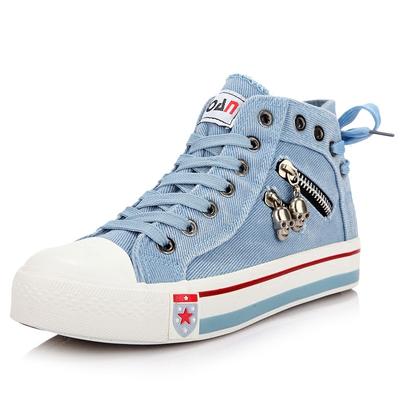 Baskets Mode Femme Toile Denim Chaussures Décontractées Baskets Marche Skateboard Chaussures à Lacets Femmes