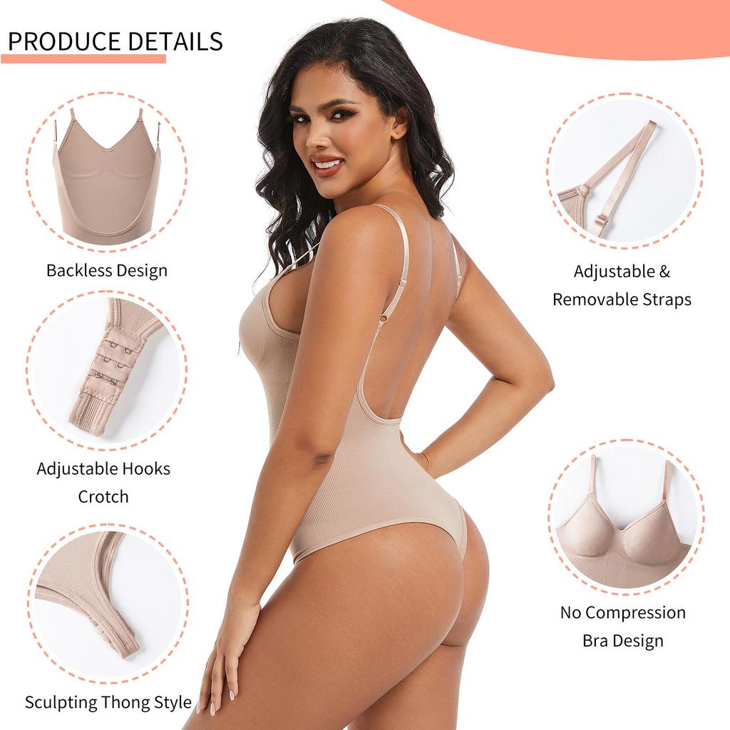 Shapewear voor dames Buikcontrole bodysuit Naadloze beeldhouwen string Body Shaper Taille Cincher Afslankend ondergoed U-plunge Ruglooze maillots Tops