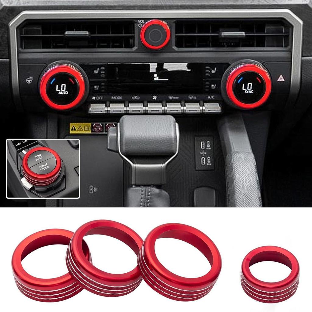 Aluminium-Knopfblenden für 2024-2025 Toyota Tacoma Klima & Audio