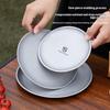 1Pc Titanium Camping Plate Travel Tableware Stackable Camping Supplies Backcountry Dinnerware For Backpacking Picnic Equipment