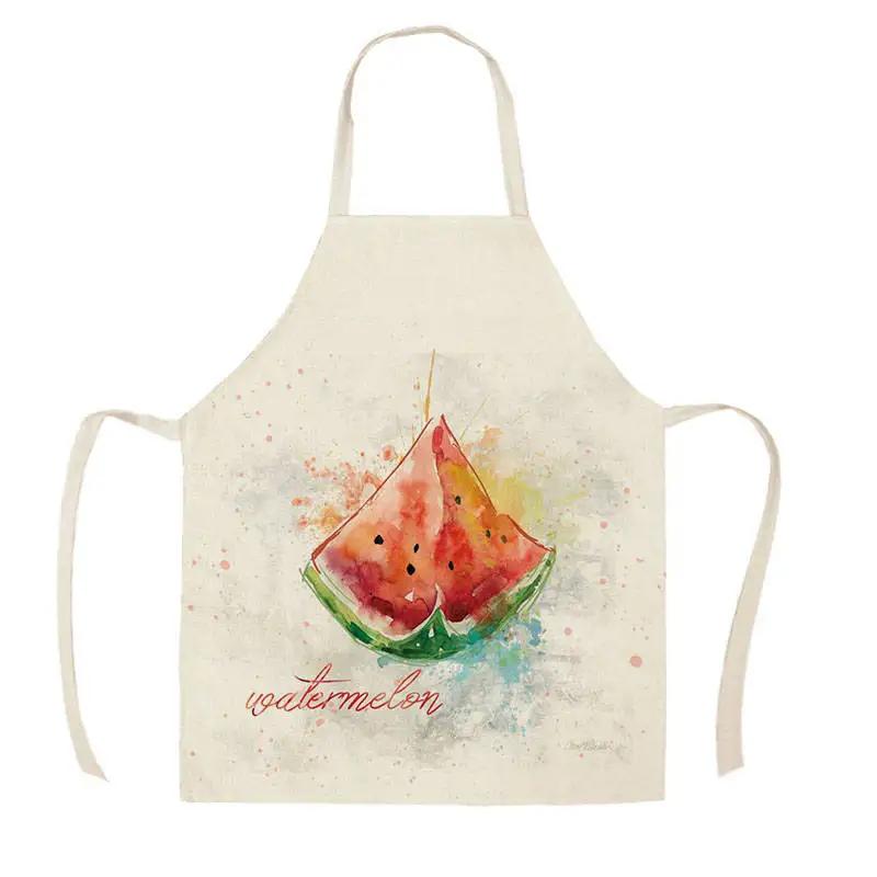 Citroen Fruitpatroon Slab Waterverf Kunst Keuken Schort Dames Huis koken Bakkerij Schoonmaak Linnen Chef Vlekbestendig Schort