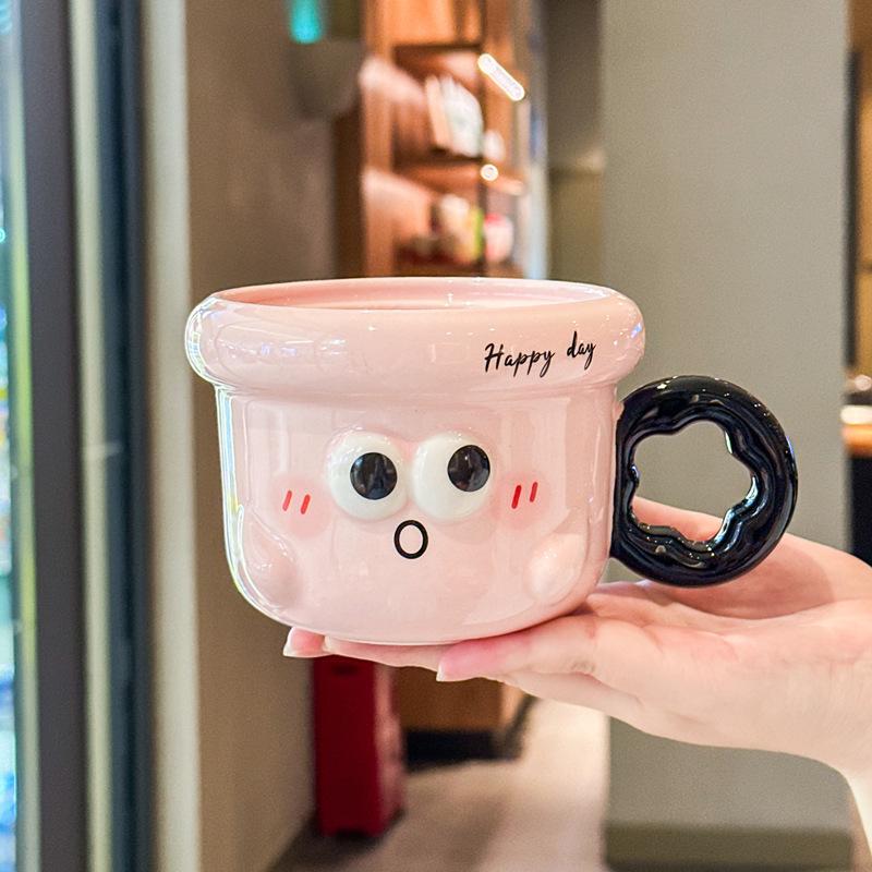 Graduation gift cute hand-painted flower cup for classmates, teacher ceramic cup coffee water cup mug souvenir gift