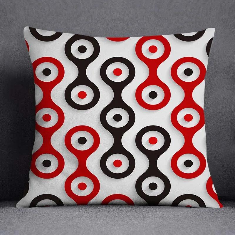 

Декоративная наволочка с красным геометрическим узором, модная наволочка для дивана, стула, автомобиля, наволочка для спальни, комнаты, домашний декор, объятия 16x16in 40x40cm