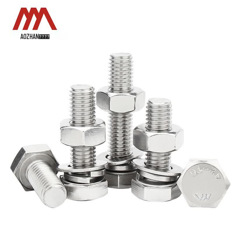 Aozhan Industrial A2-70 304 Stainless Steel Hex Bolt & Washer Kit