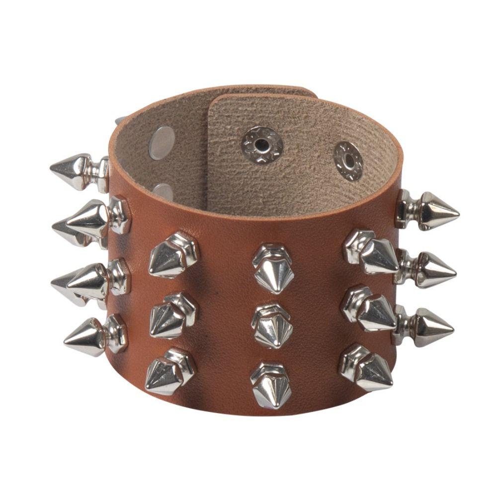Punk Pu ādas radzēm aproce Gothic Cuff rokassprādze unisex melna aproce