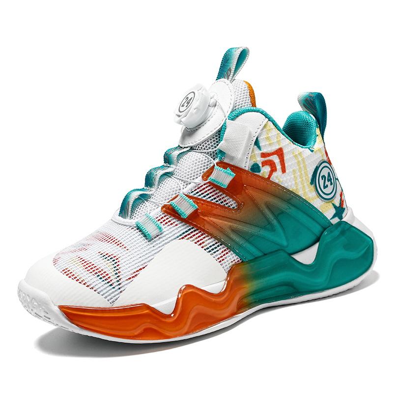 

Детская обувь Кроссовки для баскетбола для мальчиков с сетчатой поверхностью, дышащие, износостойкие, нескользящие, с пружинящей спиной, спортивные кроссовки для бега 35