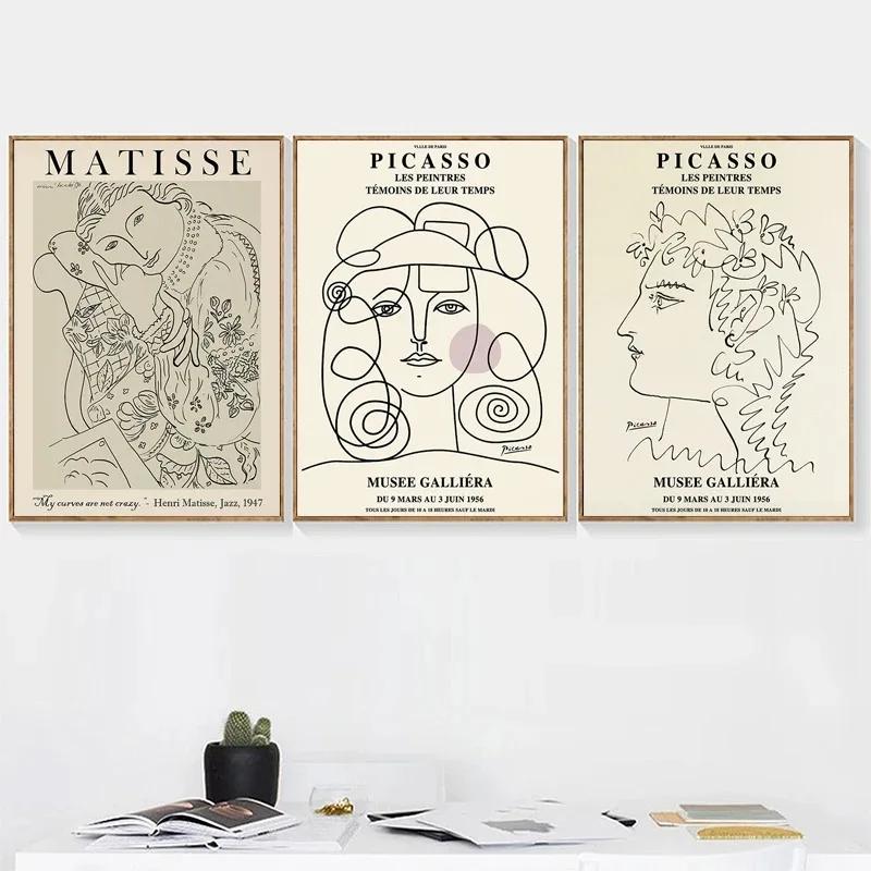 Matisse Abstract Girl Flower Wall Art Canvas Painting Picasso Nordic Posters and Prints Wall Pictures for Living Room Home Decor