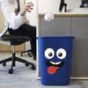 4 Pcs Funny Trash Can Sticker Cartoon Expressions Dustbin Decals Large Waterproof Vinyl Stickers for Trash Cans Bins Toilet Tank