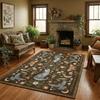 black Cat Mushroom Floral Rug Non Slip Soft Living Room Carpet Animal Print Mat Bedroom Floor Playroom Gothic Indoor Decor Rug