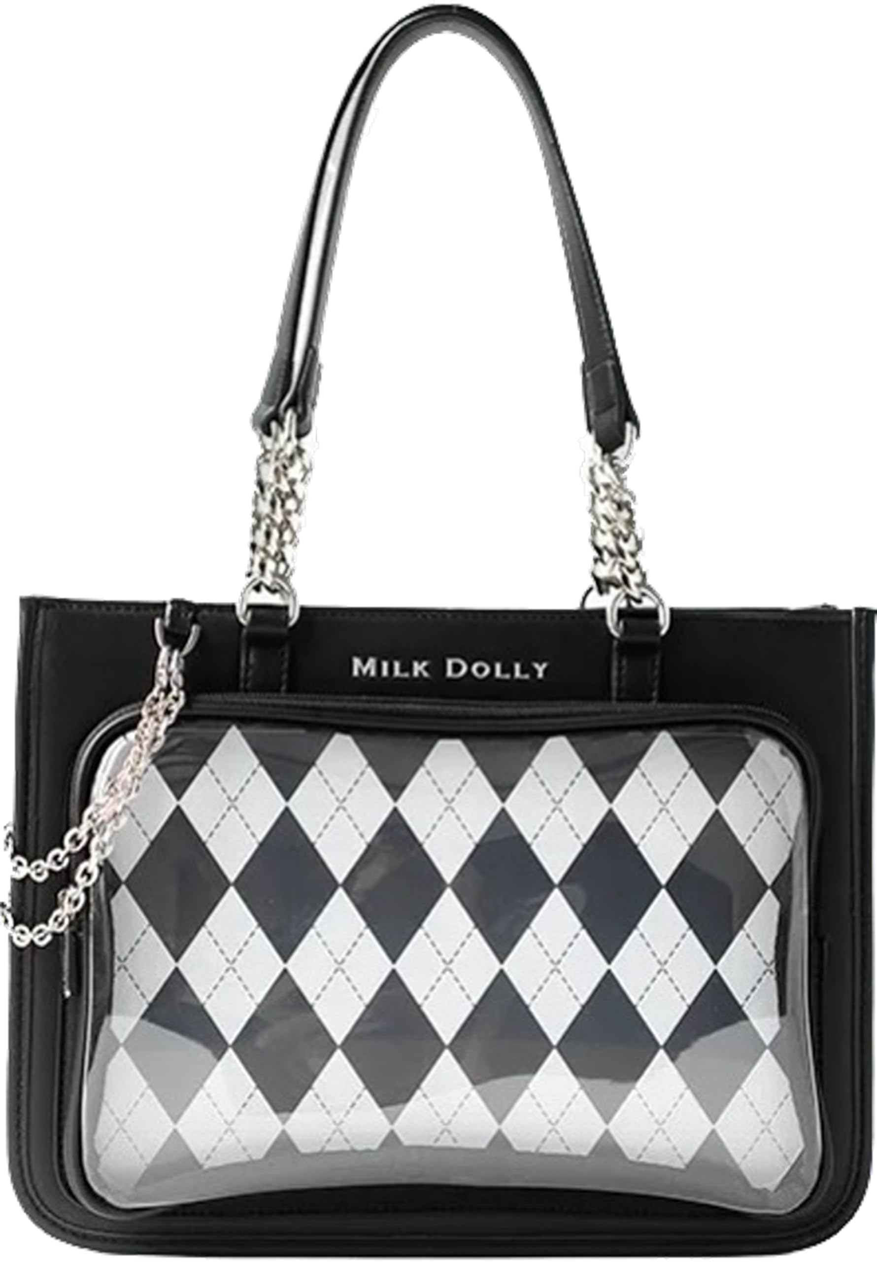 

G-Trigger FUYUUNEKO Argyle Ita Bag, Floating Cat MILKDOLLY Fuyuneko, Black [Parallel Import]