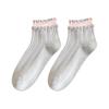 Spring and Summer Girls' Multi-color Double Earflap Lace Women's Short Socks Simple and Versatile Double Needle Cake Socks