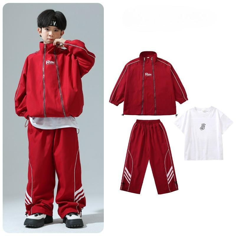 

Детский спортивный костюм-ветровка бренда Tide, осенняя студенческая спортивная одежда для выступлений, классная одежда для мальчиков, одежда для уличных танцев 110