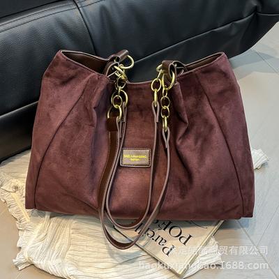 Casual Autumn and Winter Suede Suede Foreign Style Versatile Korean Fashion Temperament Shoulder Bag Handbag 2025 Women's Tote Bag