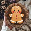 Gingerbread Man Metal Stencil Christmas Wreath Decor 8x8 Inch Indoor Outdoor Wall Art Sign