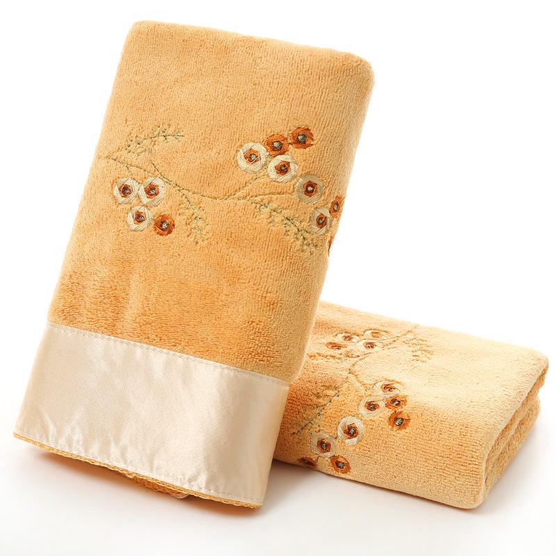 Embroidered Microfiber Face Towel 35x75cm, 400g - Thick, Absorbent, Quick-Drying for Daily Use