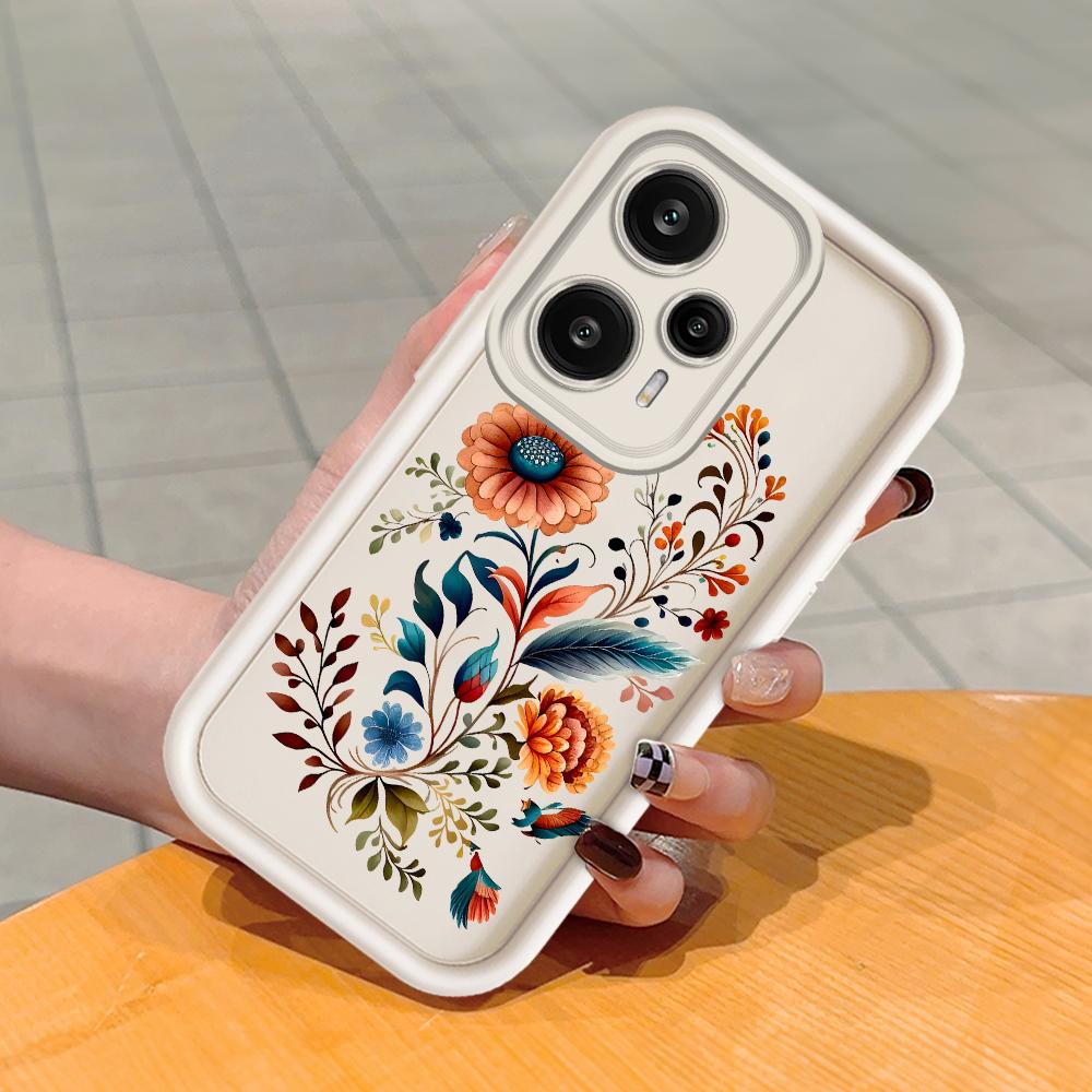 Mäkký silikónový štvorcový rebrík so vzorom tlače Púzdro telefónu s úplným krytom na fotoaparát Gumené puzdro odolné voči nárazom pre Xiaomi Redmi