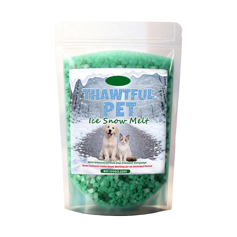 

Winter Pet Safe Ice Melter 100g Snow Melt Fast Acting Ice Melting Pellets Non Corrosive Ice Remover Driveway Sidewalk Deicer 100g