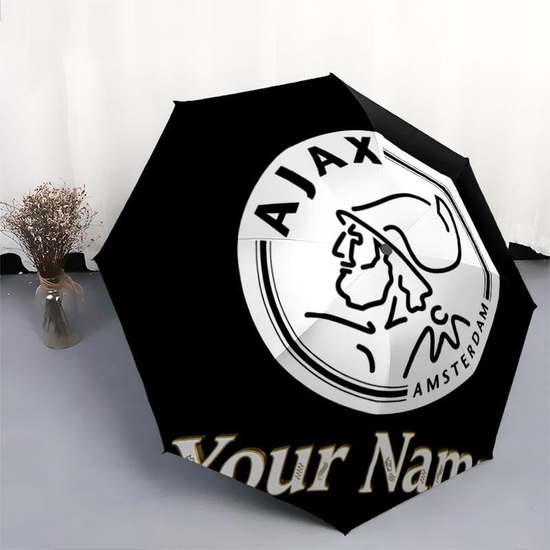 1 PC Automatic Folding Umbrella - AFC Ajax Custom Name Pattern, Portable & Foldable Design with 8 Ribs, Christmas Birthday Gifts