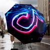 Neon Tik-tok Logo Art Umbrella 8-Frame for Travel, camping, Casual Lightweight Portable Umbrella, Essential for every family Holidays Gift