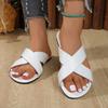 Fashion 2025 Summer Open Toe Women's Slippers Fashion Outdoor Casual Color Matching Plus Size Light Concise Best Seller Flat Slippers