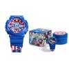 G-Shock Marvel Limited Edition Captain America Geschenkset Dual Display Serie 200M Wasserdicht Quarzwerk Harzarmband GA-110CAPTAIN-2PR