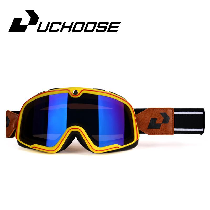 Vintage Fahrbrille Skibrille Sonnenbrille ATV-Brille Rutschfestes Band Anti-UV Cafe Racer Chopper Radfahren Rennen Kostenloser Versand