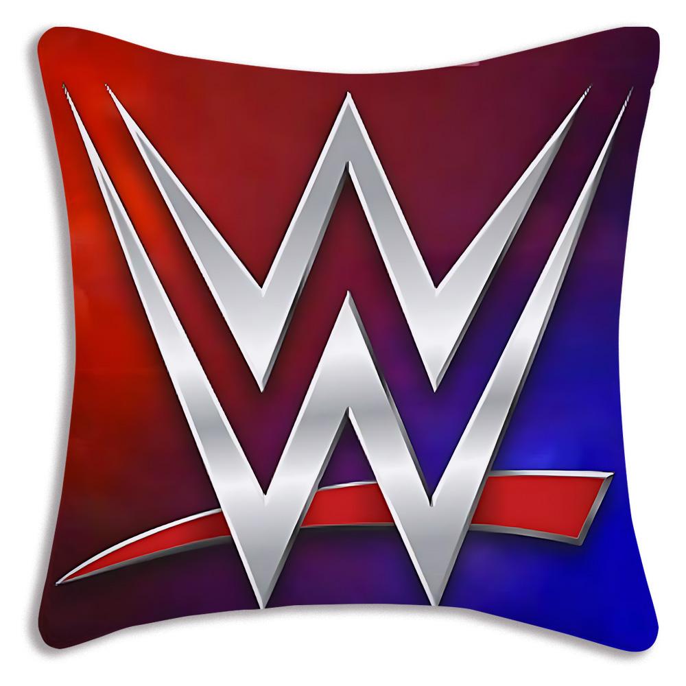 W-WWE LOGO W-WrestleMania Pillow Covers Cartoon Sofa Decorative Home Double-sided Printing Short Plush Cute Cushion Cover