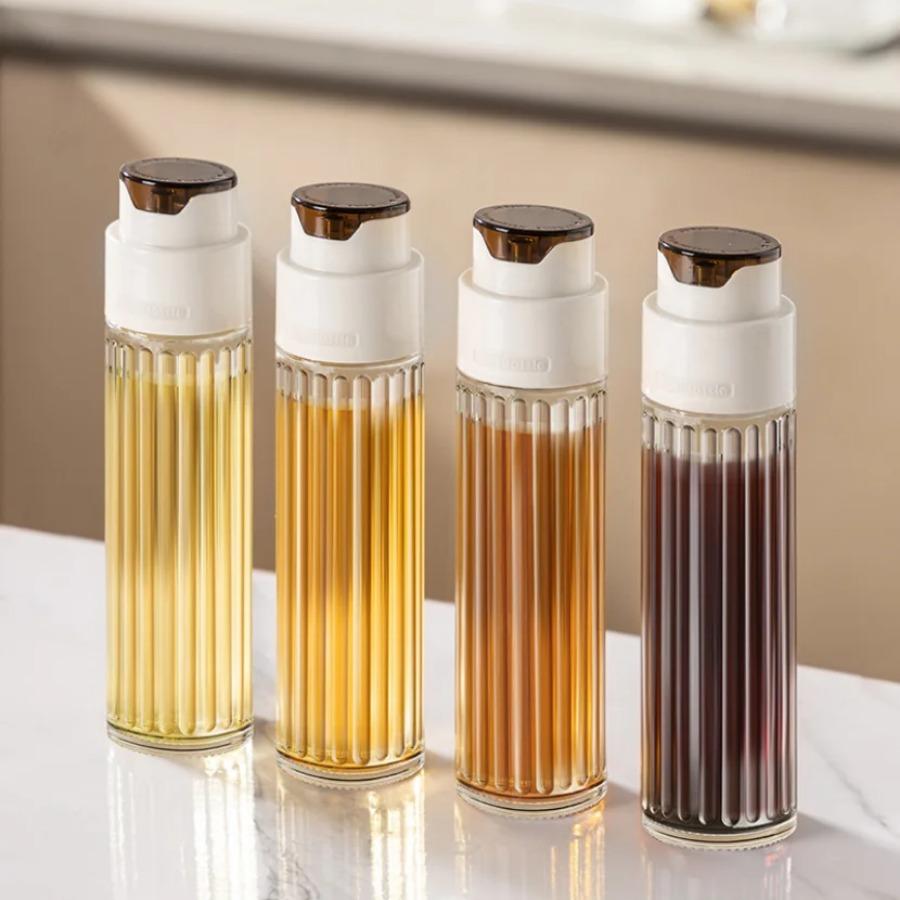 500ML Automatic Opening and Closing Oil Glass Bottle Leak-proof Olive Oil Storage Vinegar Dispenser for Cooking Baking Salad