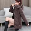 Winter Women's Thick And Warm Mid To Long Hooded Cotton Jacket M-3XL