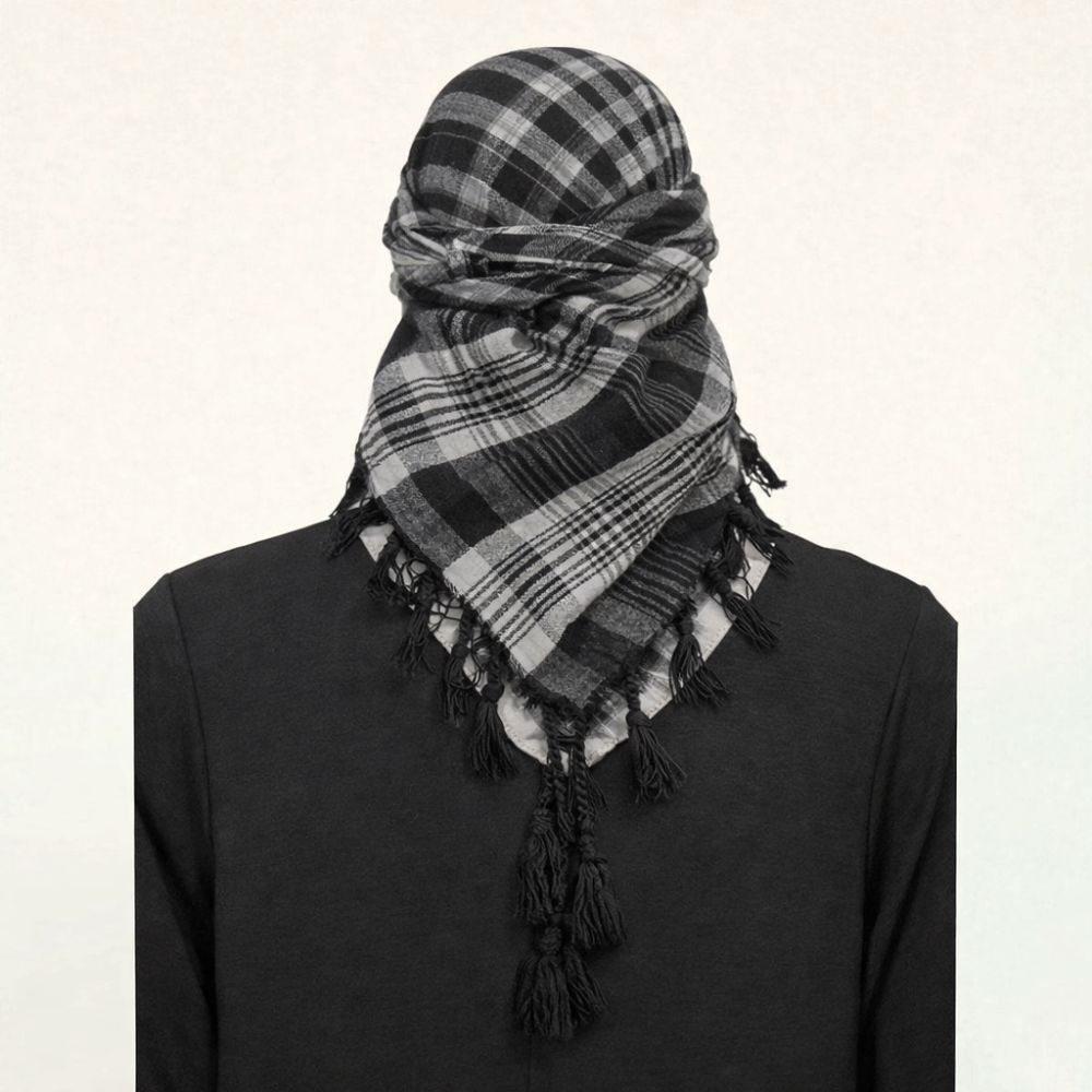 with Tassel Arab Shemagh Wrap Style Headscarf Arabic Scarf Head Neck Scarf Costume Events