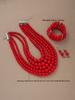 Punk Pearl Jewelry Set for Women Multi Layered Imitation Pearl Choker Necklace Bracelet Drop Earring Set Boho Handmade Jewelry