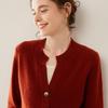 Women's Cashmere Knit Cardigan - Autumn/Winter, Single-Breasted, Round Neck, Loose Fit, Slimming, Solid Color.