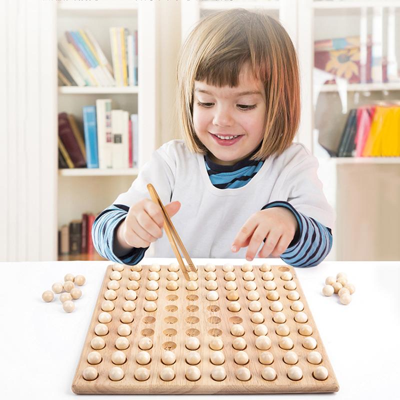 Монтессори 1-100 Счетная доска Деревянные игрушки Цифровой обучающий зажим Настольная — фото 4