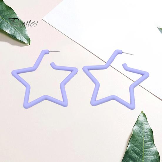 1 Paar übertriebene hohle Sternform-Ohrstecker, Bonbonfarben, Acryl-Ohrstecker, Modeschmuck, Zubehör, Geschenk