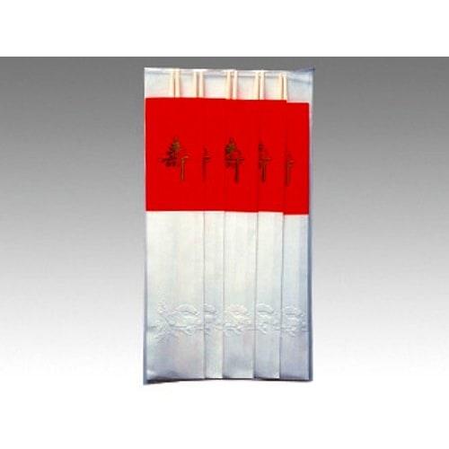 Celebration Chopsticks, Kusunyanagi, Red and White, Kinju (Longevity) Design, Set of 5, G-17
