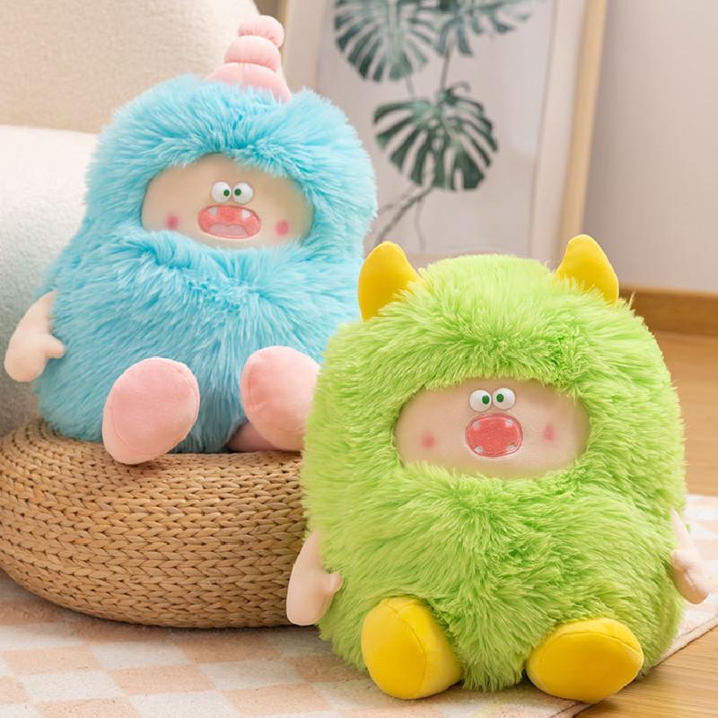 Adorable Plush Monster Pillow Soft Stuffed Toy With Cute Features For Comfort