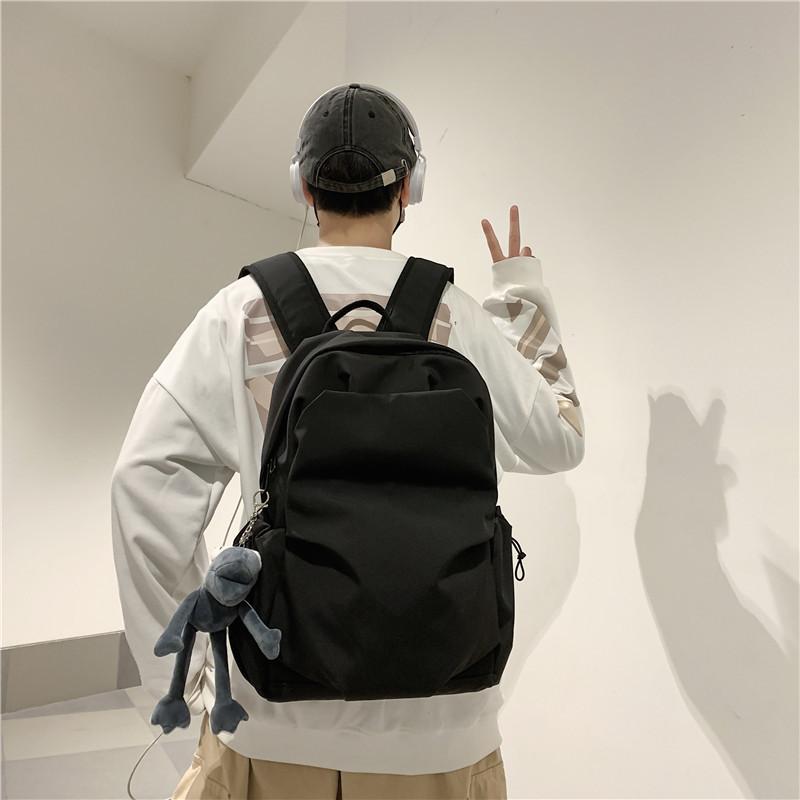 Fashion Summer Nylon Pleated Solid Color Schoolbag Fashion Street Trend Men And Women Couple Backpack