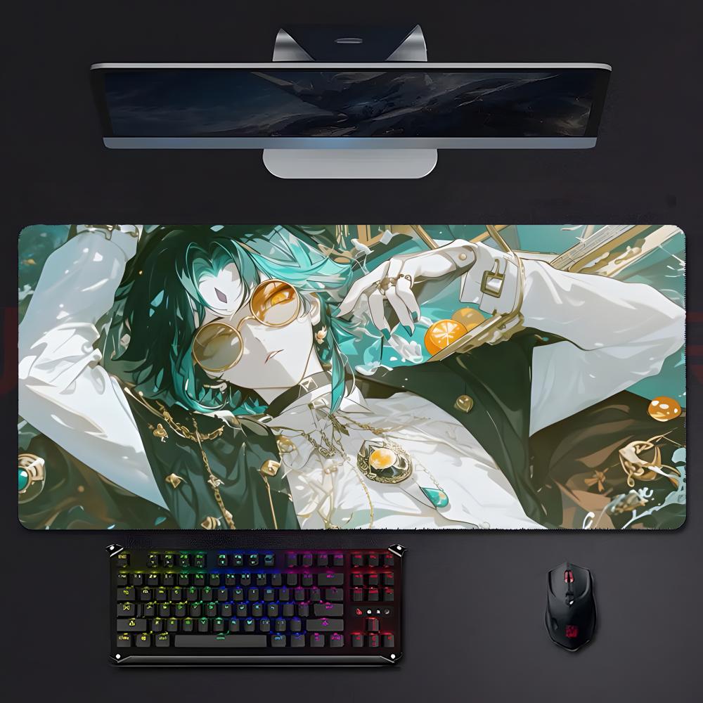 Cool Handsome Game Genshin Impact Xiao Mouse Pad Large Gaming Mousepad With Stitched Edges Thickened Desk Mat Pc