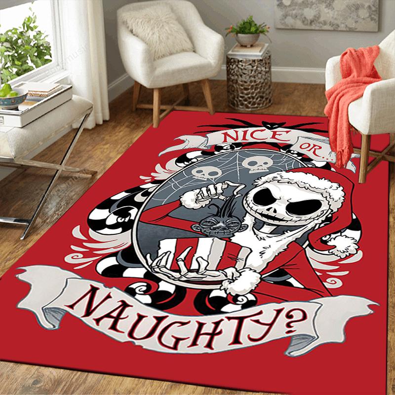 1Pc Nice Naughty Christmas Rug Office Carpet Indoor Outdoor Doormat Nonslip Soft Comfortable Living Christmas Halloween Xmas Gift D924511