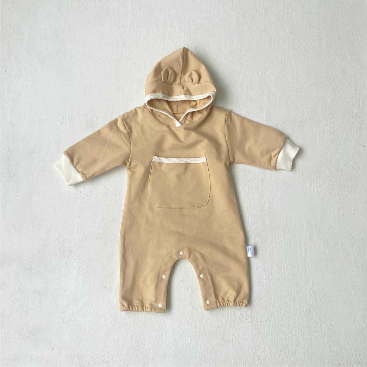 

Unisex Baby Bear Ear Hooded Romper with Large Pocket 73 cm