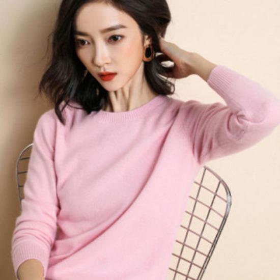 GMXIA Women's Knitted Sweater for Autumn and Winter, O-neck Slimming Sweater, Short and Large-sized Pullover Base Layer