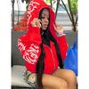 Letter Print Long Sleeve Zip Up Hoodies
