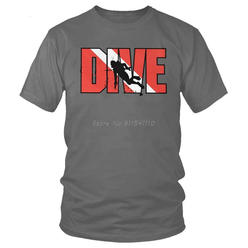 Awesome Scuba Drive Tee Shirt Mens Casual Soft Cotton T-shirt O-neck Short Sleeved Ocean Diving T Shirt Diver Gift Idea Tshirt