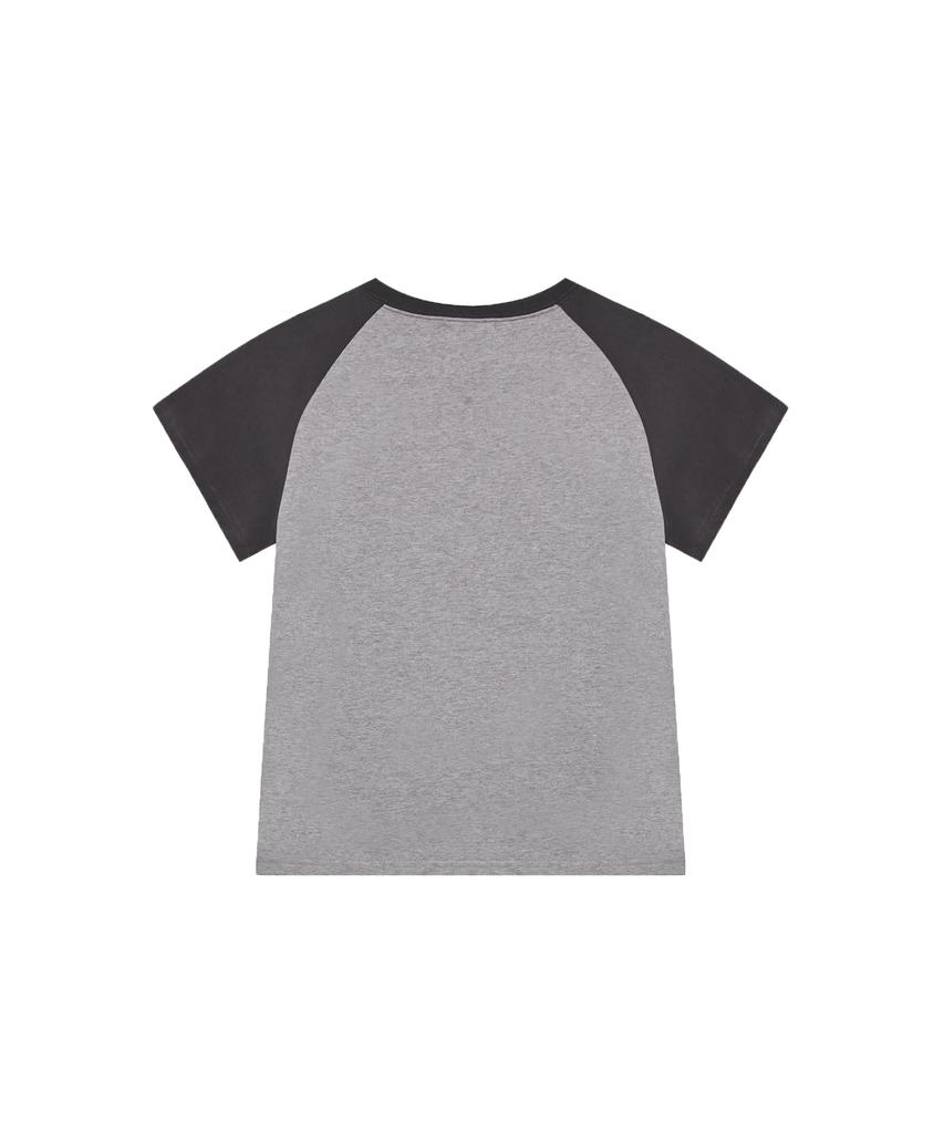 Tansanmageunesyum Raglan Dot Mountain Logo T-Shirt