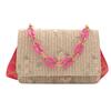 Fashion Straw Woven Bag for Women Lace Flower Crossbody Bag Versatile Small Square Chain Shoulder Handbag