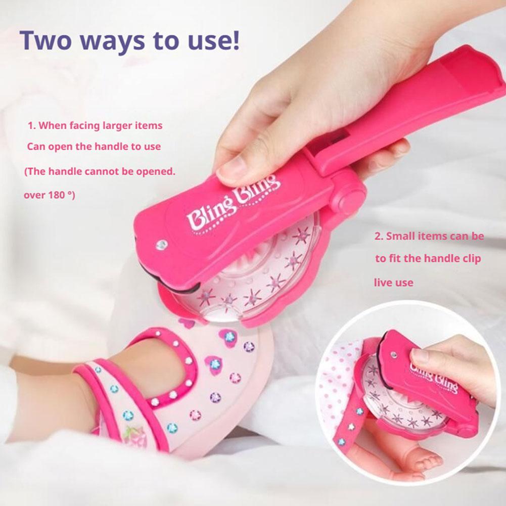 Childrens Magic Nail Drill Hair Braid Maker Toy Pretend Play Accessories Makeup Stickers Diamond Drill Machine Girls DIY Set