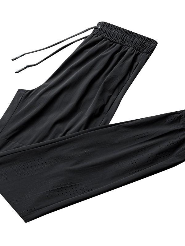 Men's Ice Silk Quick-Dry Joggers: Casual, Breathable, Elastic Sports Pants for Running