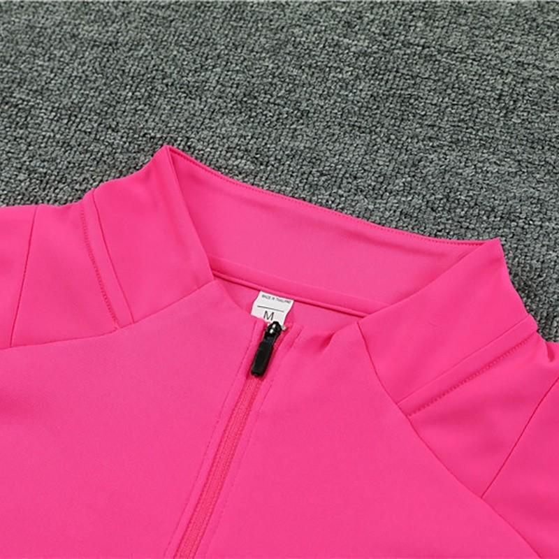 German Pink Half Zipper Training Uniform Soccer Uniform Jacket Support Customized Printing Number